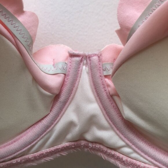 Kate Spade Pink Marina Piccola  textured Scalloped Bikini Size Large strapless - Picture 9 of 16
